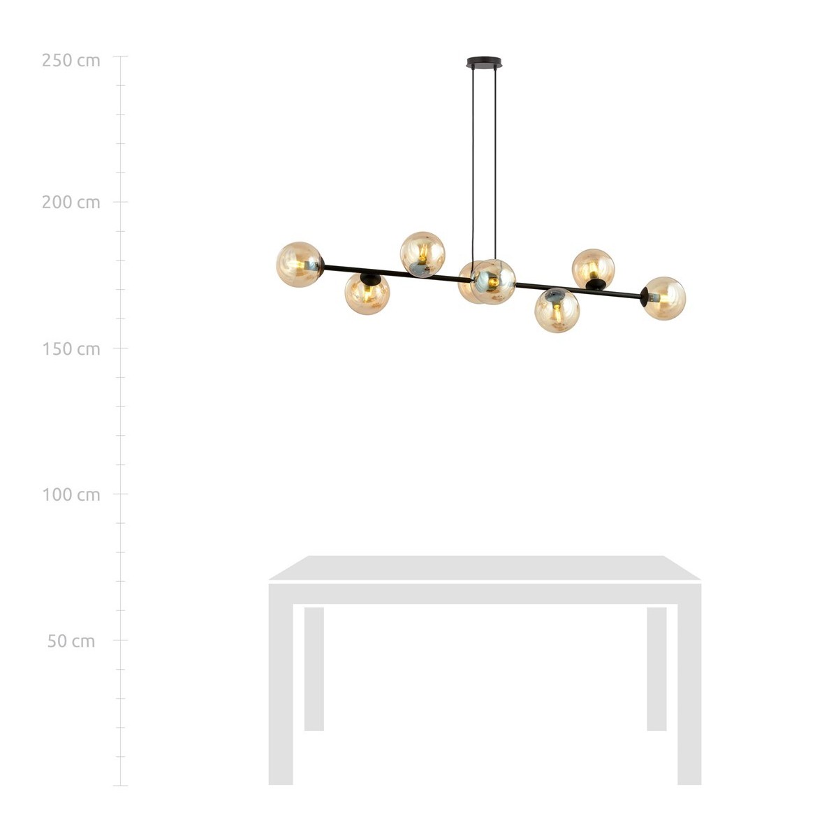 Emibig ROSSI 8 BL MIODOWY EM876/8 kolor czarny z kategorii lampy wiszące