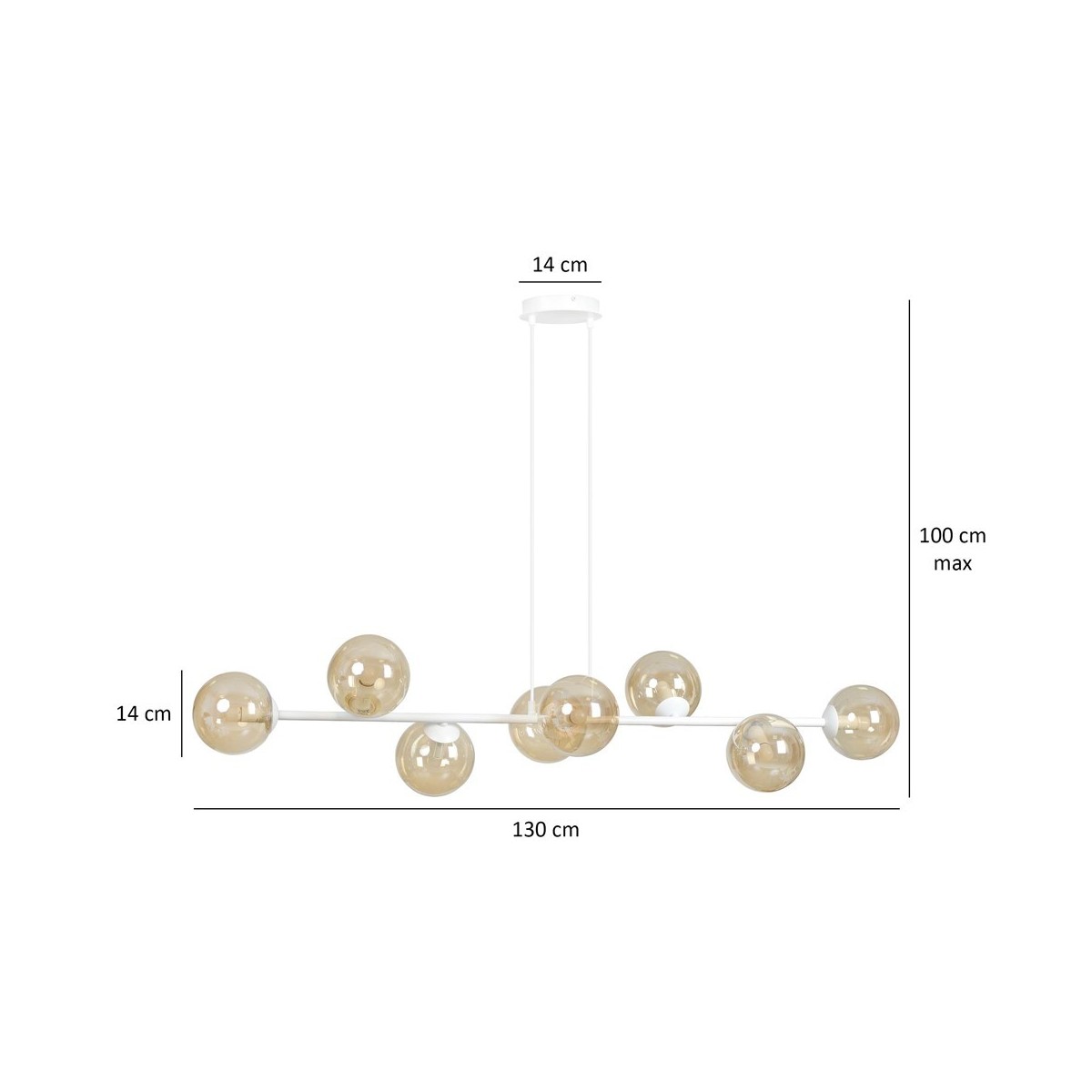 Emibig ROSSI 8 WH MIODOWY EM879/8 kolor biały z kategorii lampy wiszące