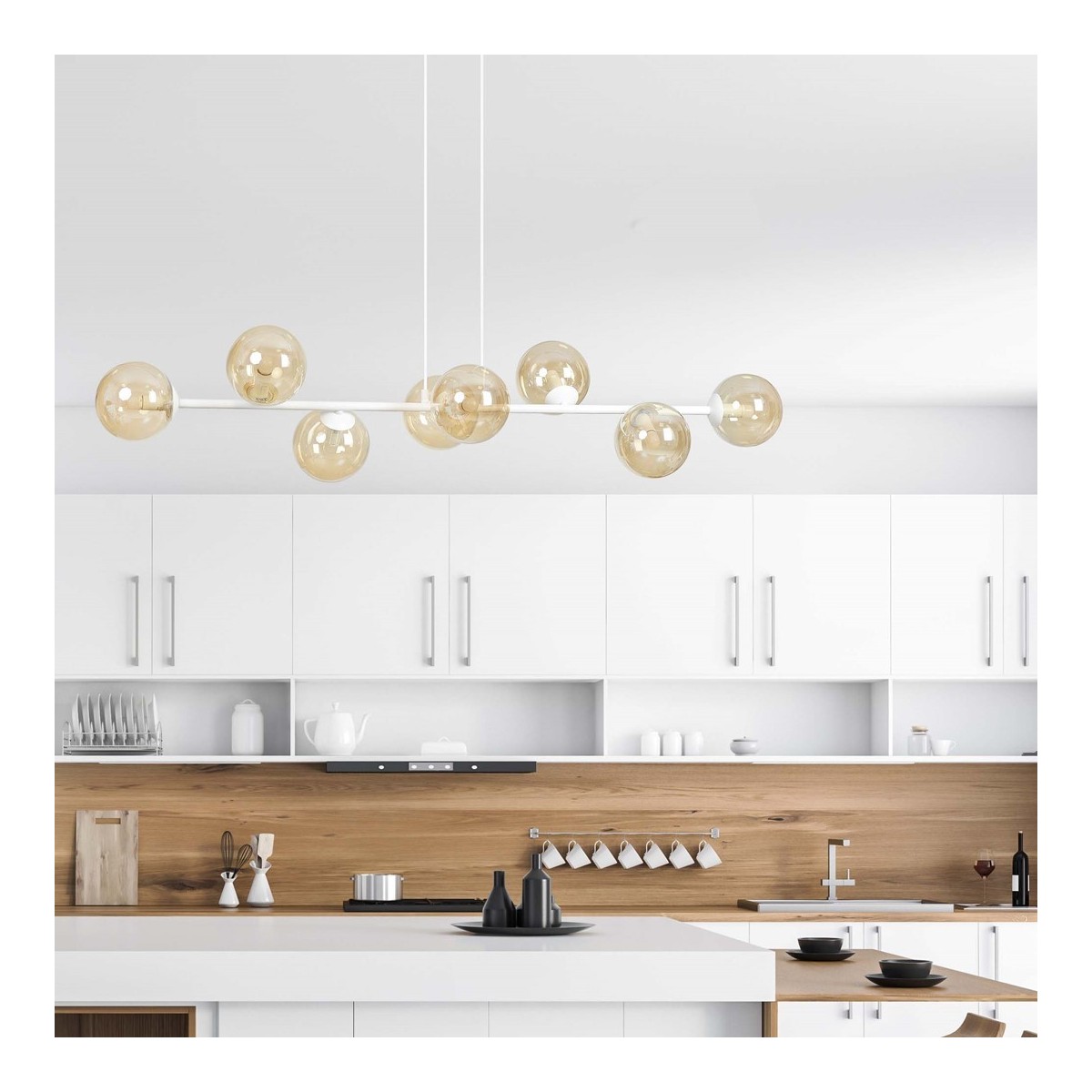 Emibig ROSSI 8 WH MIODOWY EM879/8 kolor biały z kategorii lampy wiszące