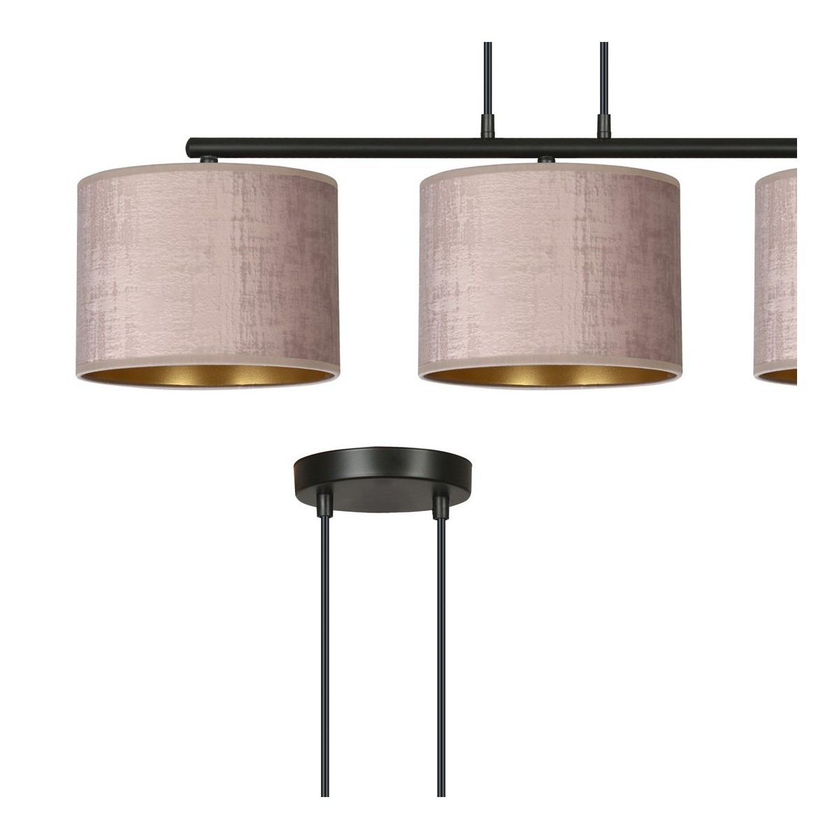 Emibig HILDE 3 BL ROSE EM1053/3 kolor czarny z kategorii lampy wiszące