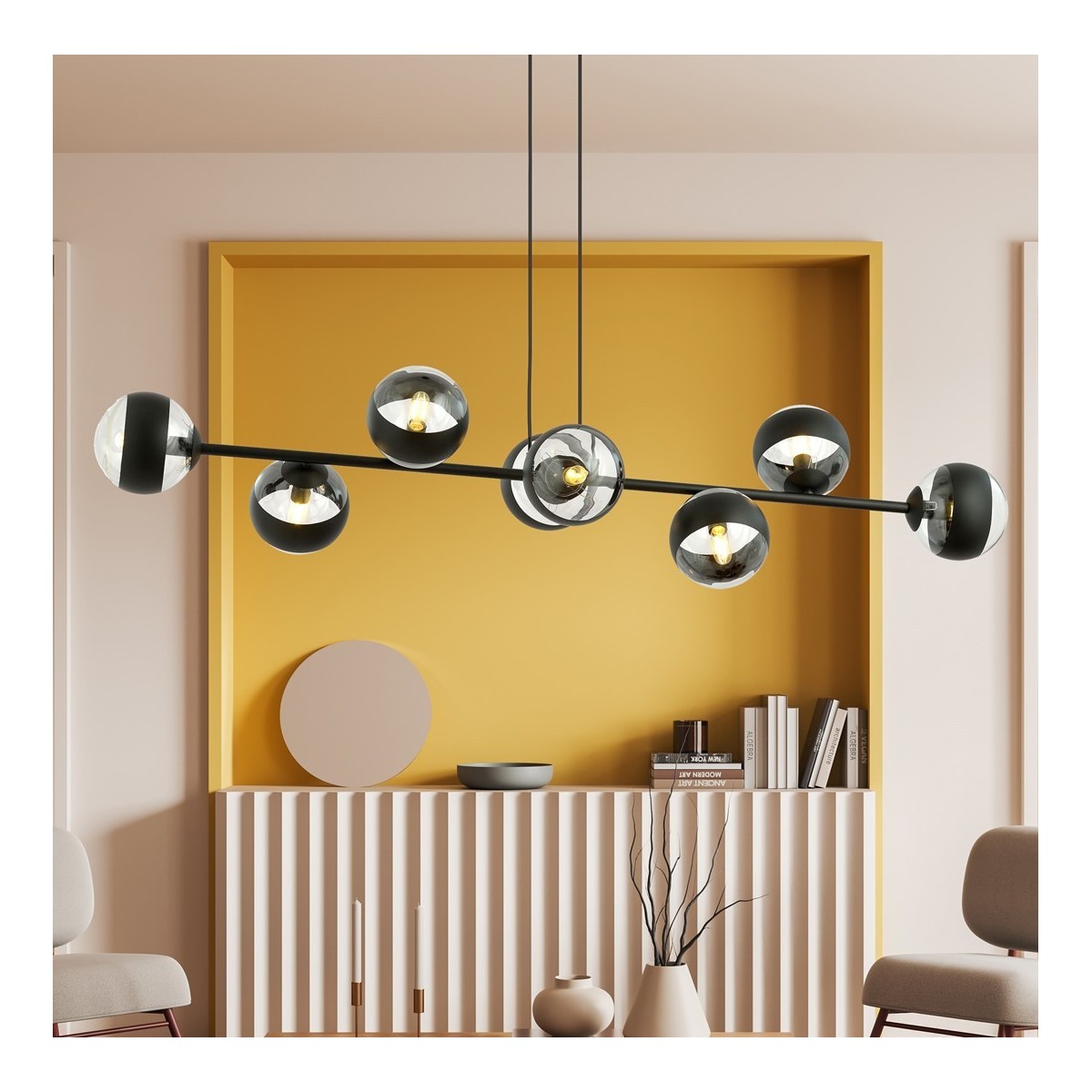 Emibig ROSSI 8 BL STRIPE EM1229/8 kolor biały z kategorii lampy wiszące