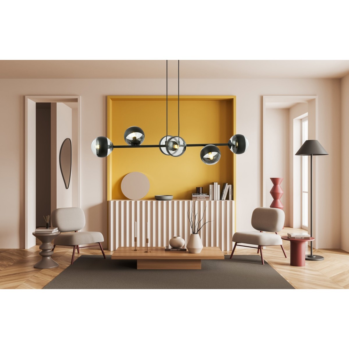 Emibig ROSSI 6 BL STRIPE EM1229/6 kolor biały z kategorii lampy wiszące