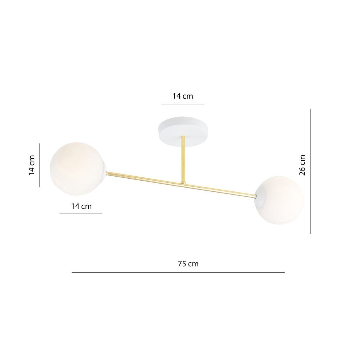 Emibig MAGNUM 2 WH OPAL EM1234/2 kolor złoty z kategorii lampy sufitowe