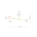 Emibig MAGNUM 2 WH OPAL EM1234/2 kolor złoty z kategorii lampy sufitowe