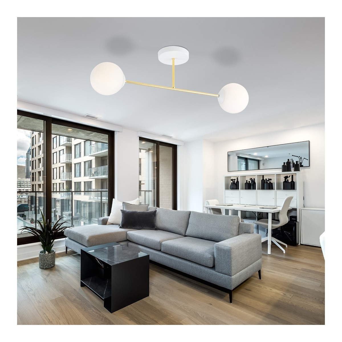 Emibig MAGNUM 2 WH OPAL EM1234/2 kolor złoty z kategorii lampy sufitowe