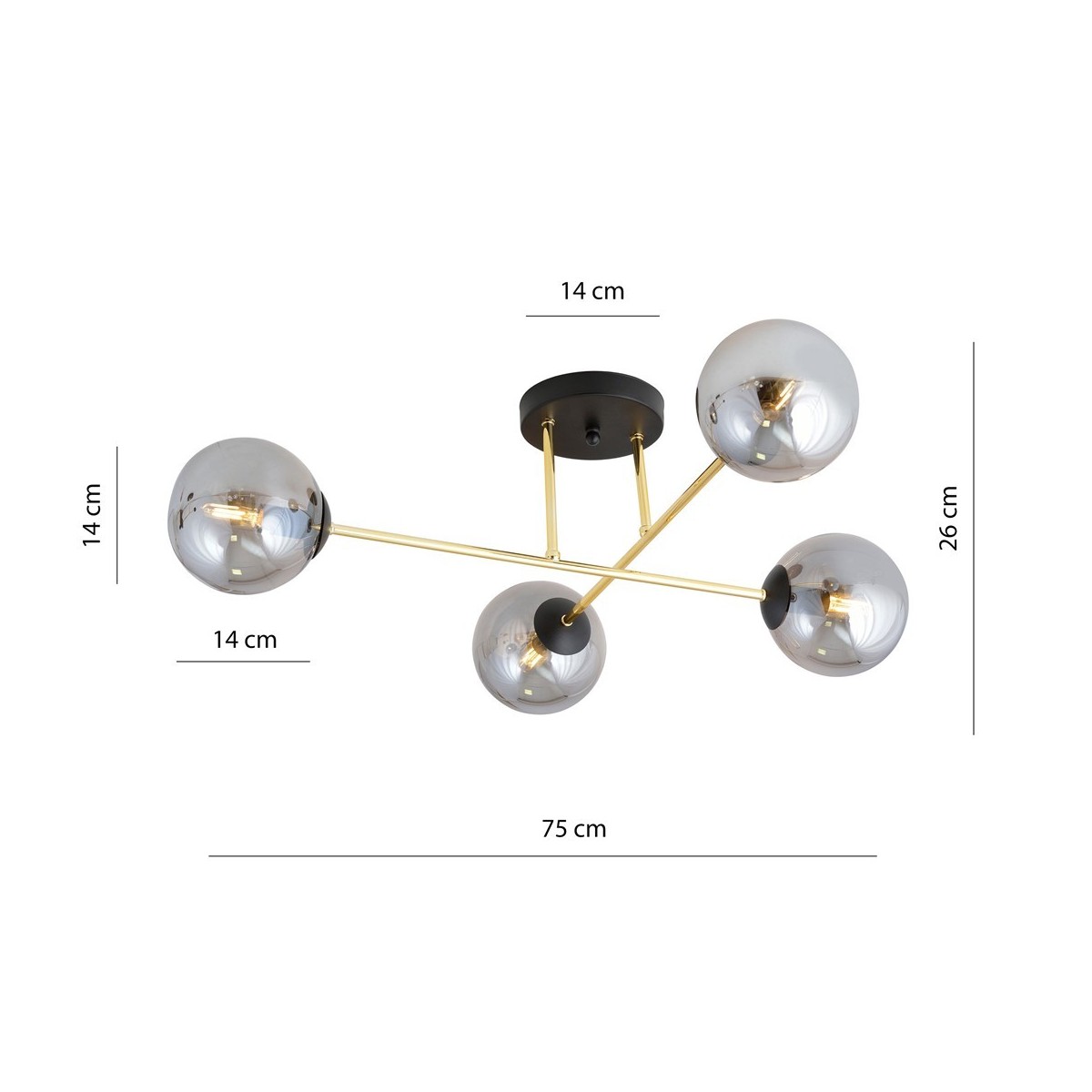 Emibig MAGNUM 4 BL GRAFIT EM1269/4 kolor czarny z kategorii lampy sufitowe