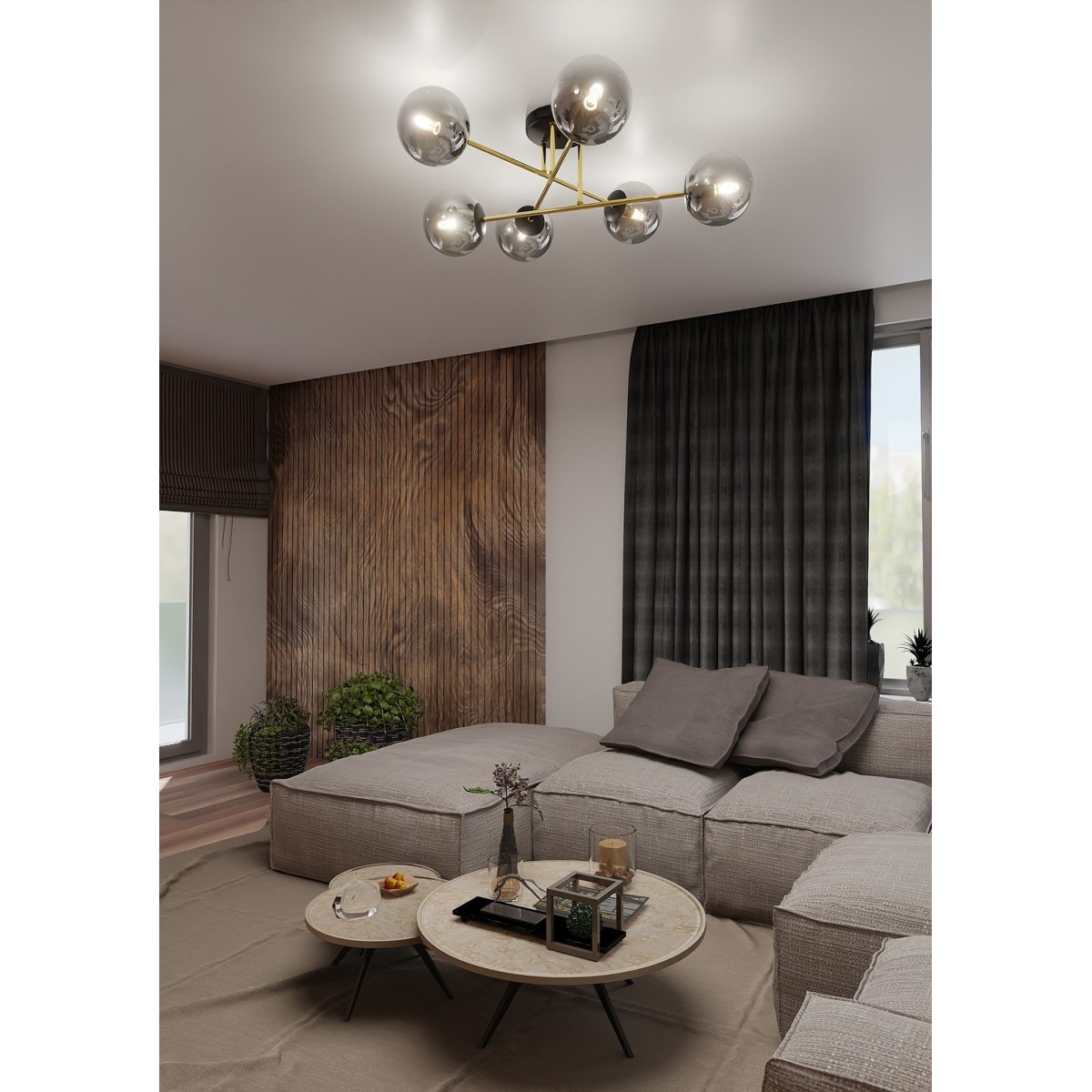 Emibig MAGNUM 6 BL GRAFIT EM1269/6 kolor czarny z kategorii lampy sufitowe