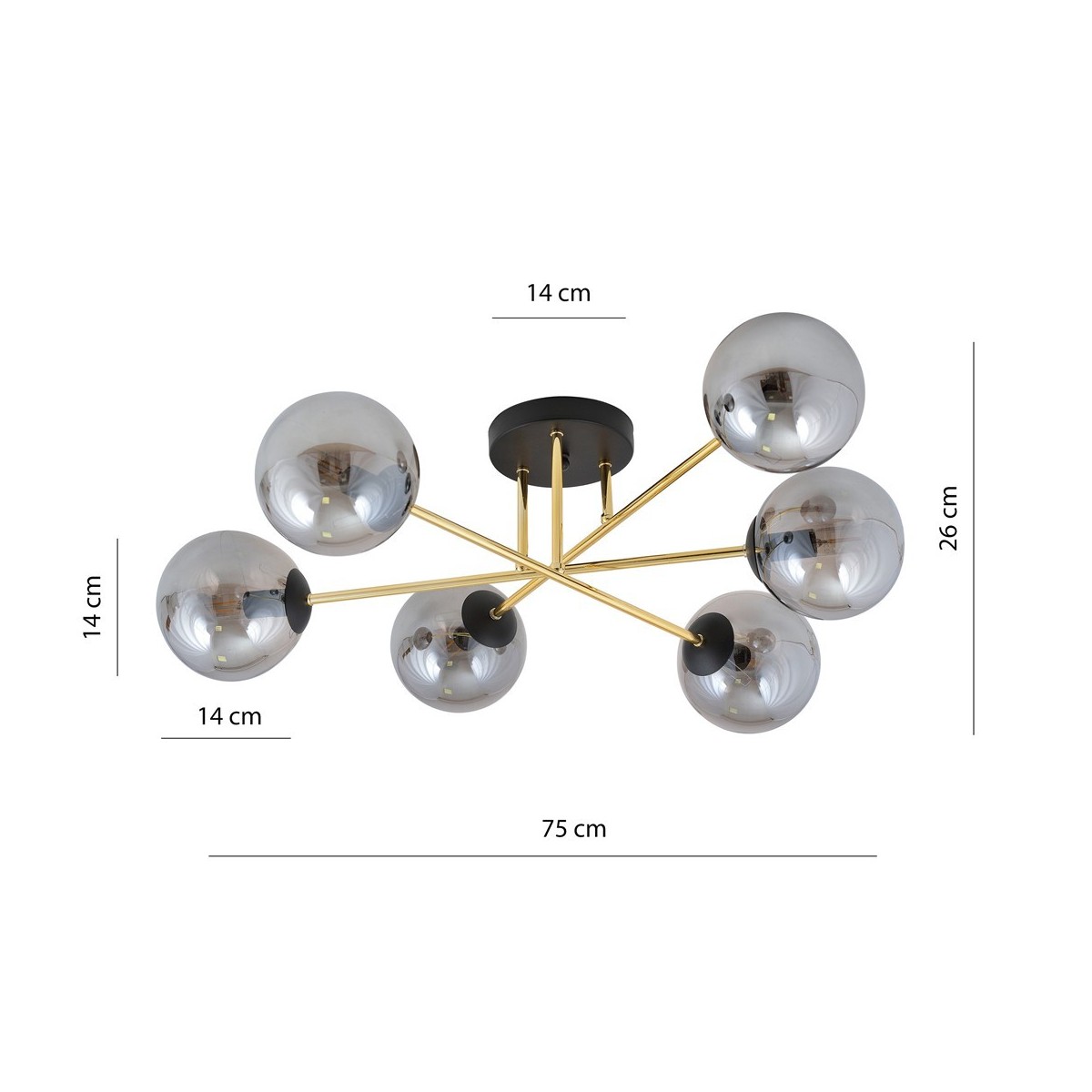 Emibig MAGNUM 6 BL GRAFIT EM1269/6 kolor czarny z kategorii lampy sufitowe