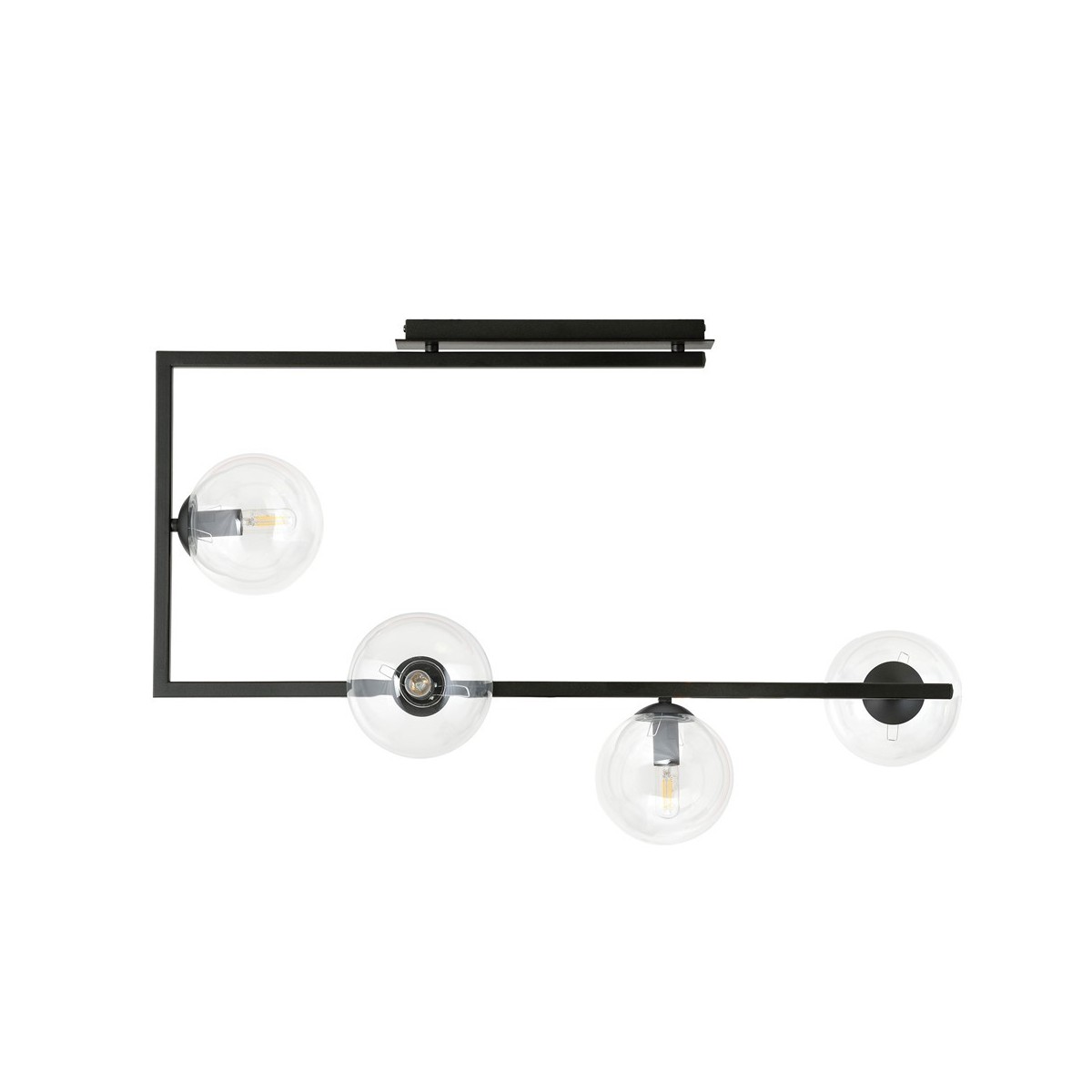 Emibig SOMA 4 BL TRANSPARENT EM1289/4 kolor czarny z kategorii lampy sufitowe