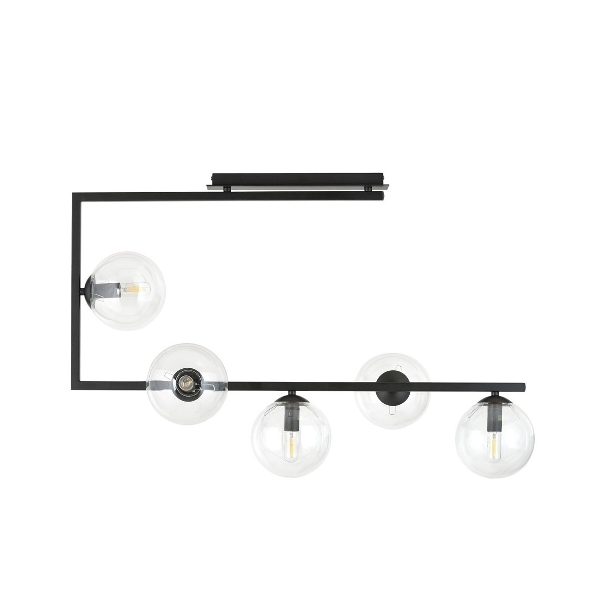 Emibig SOMA 5 BL TRANSPARENT EM1289/5 kolor czarny z kategorii lampy sufitowe