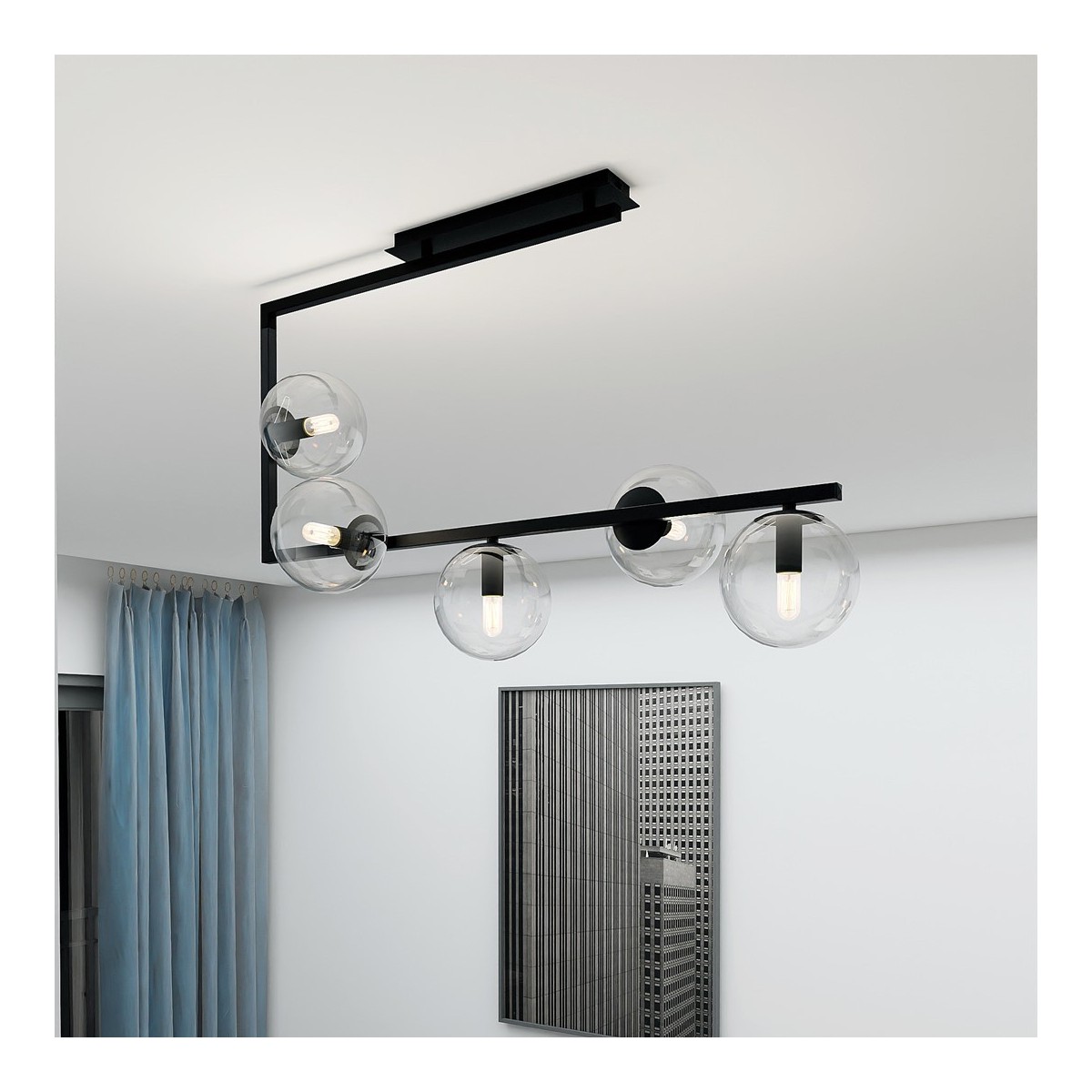 Emibig SOMA 5 BL TRANSPARENT EM1289/5 kolor czarny z kategorii lampy sufitowe