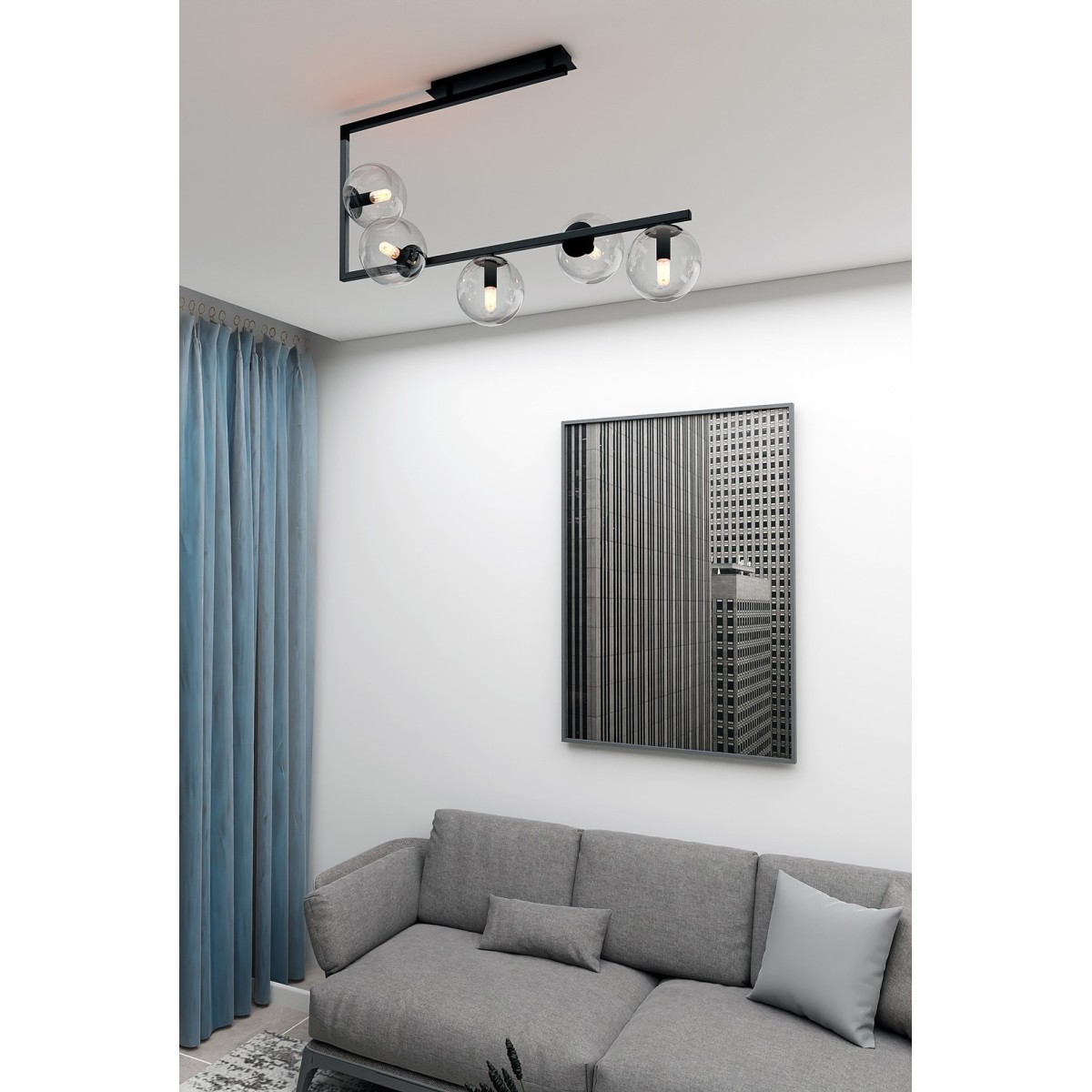 Emibig SOMA 5 BL TRANSPARENT EM1289/5 kolor czarny z kategorii lampy sufitowe