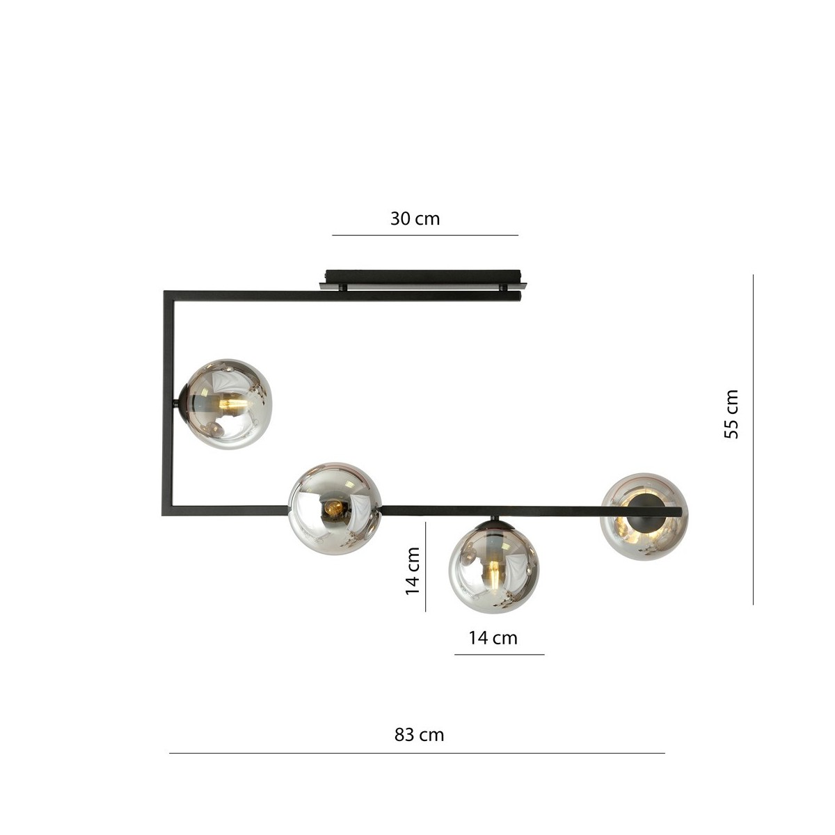 Emibig SOMA 4 BL GRAFIT EM1290/4 kolor czarny z kategorii lampy sufitowe