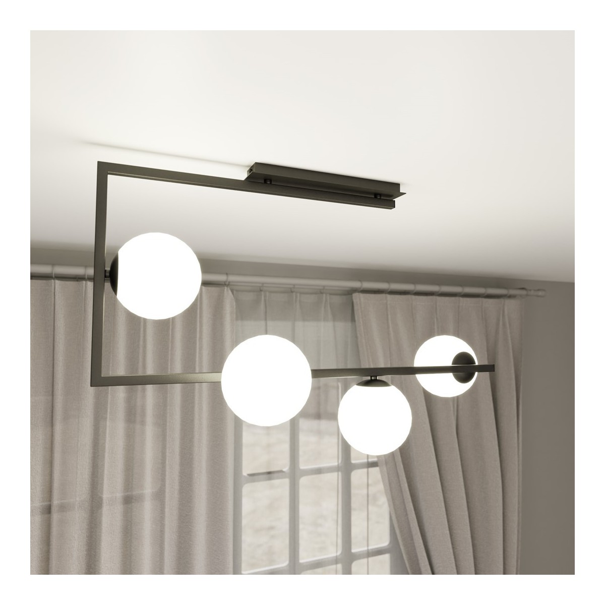 Emibig SOMA 4 BL OPAL EM1291/4 kolor czarny z kategorii lampy sufitowe