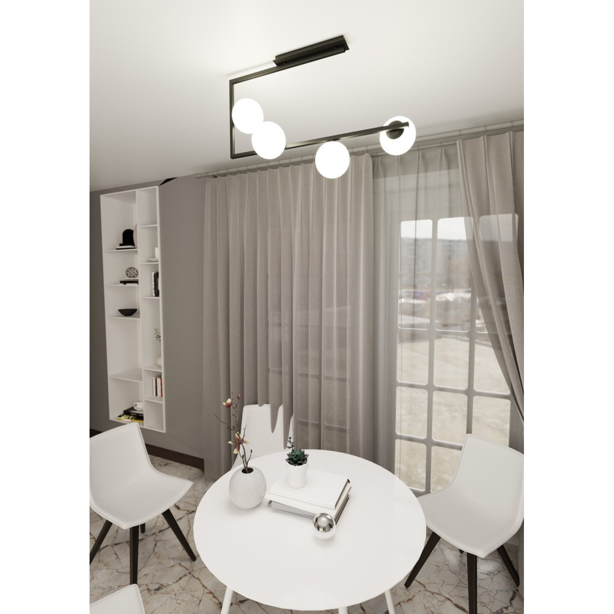 Emibig SOMA 4 BL OPAL EM1291/4 kolor czarny z kategorii lampy sufitowe