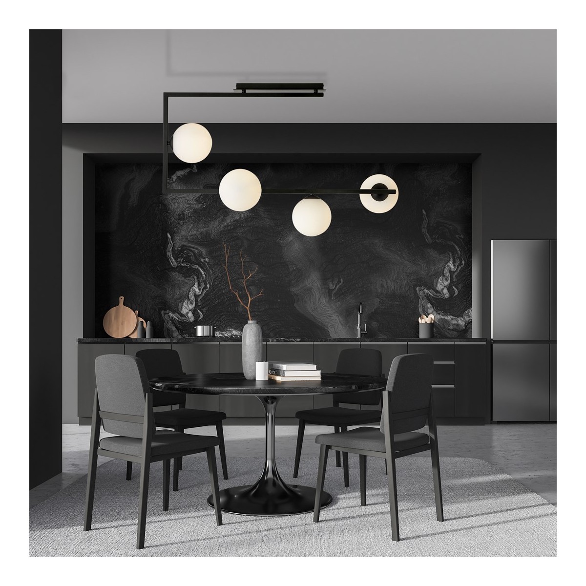 Emibig SOMA 4 BL OPAL EM1291/4 kolor czarny z kategorii lampy sufitowe