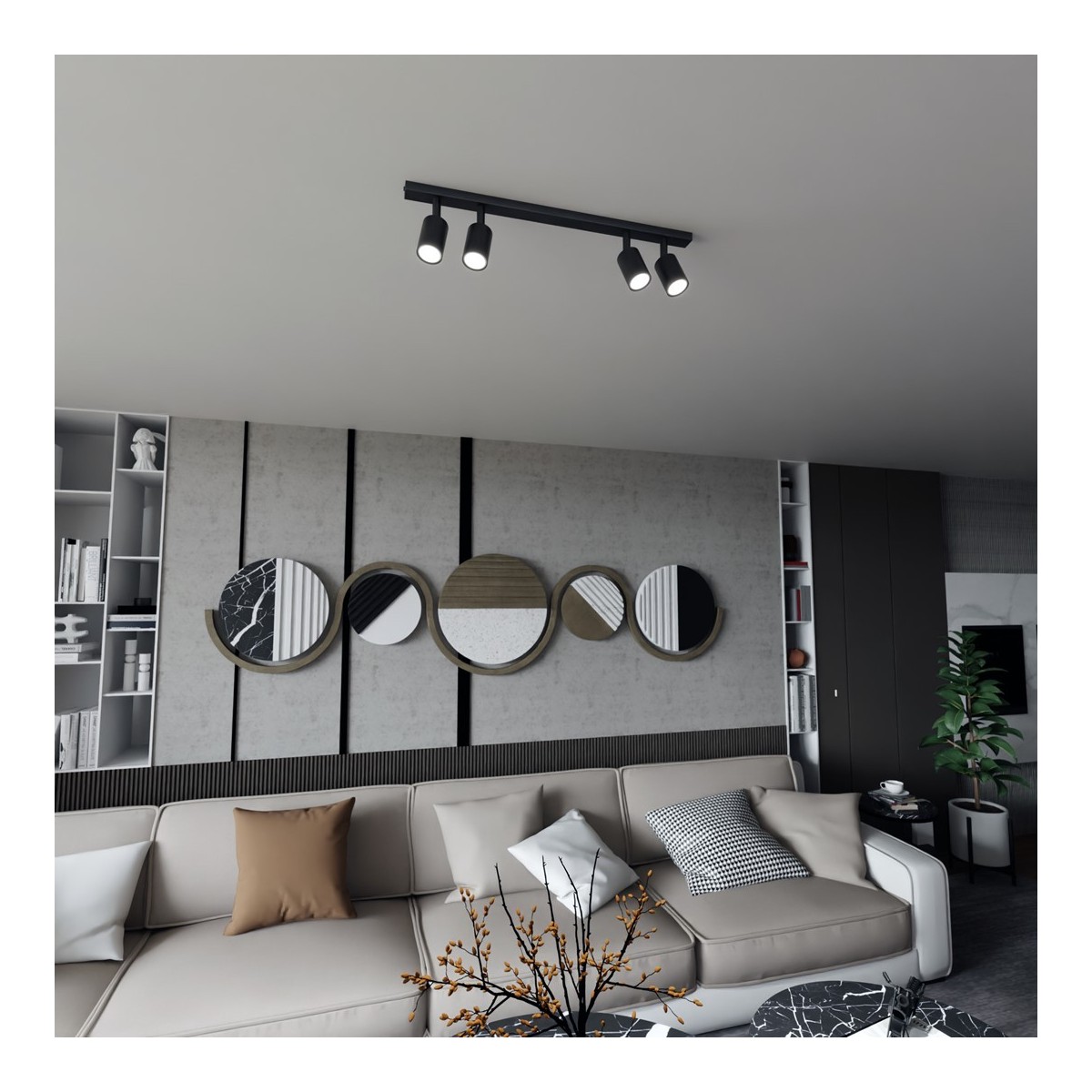 Emibig FLASH 4 BLACK EM1312/4 kolor czarny z kategorii lampy sufitowe