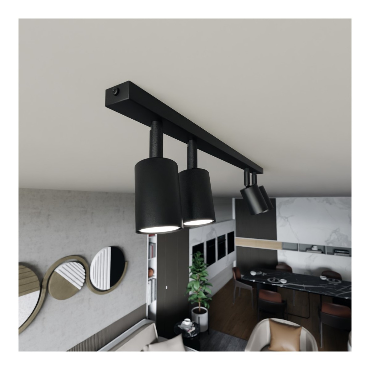 Emibig FLASH 4 BLACK EM1312/4 kolor czarny z kategorii lampy sufitowe