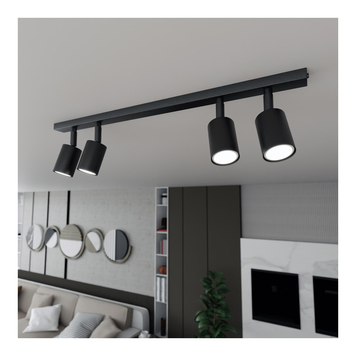 Emibig FLASH 4 BLACK EM1312/4 kolor czarny z kategorii lampy sufitowe