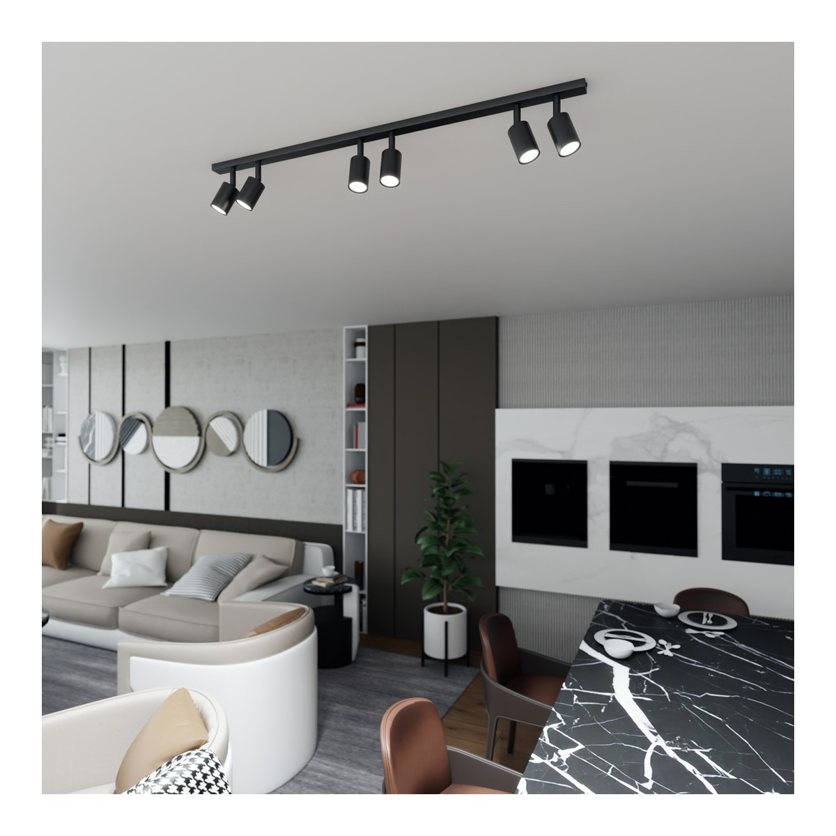 Emibig FLASH 6 BLACK EM1312/6 kolor czarny z kategorii lampy sufitowe