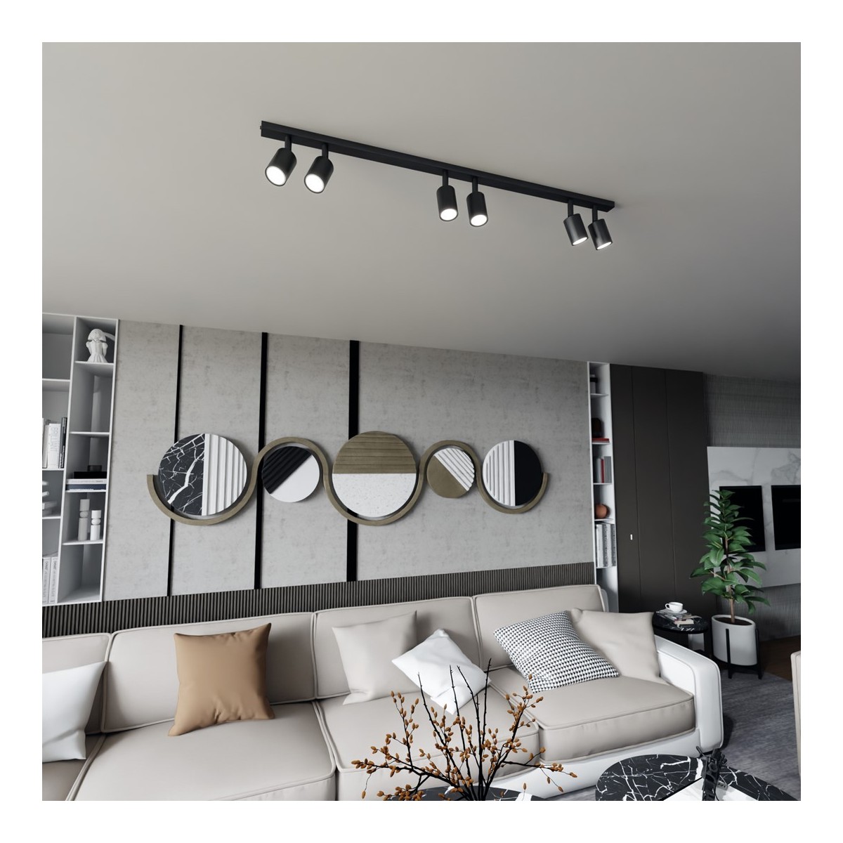 Emibig FLASH 6 BLACK EM1312/6 kolor czarny z kategorii lampy sufitowe