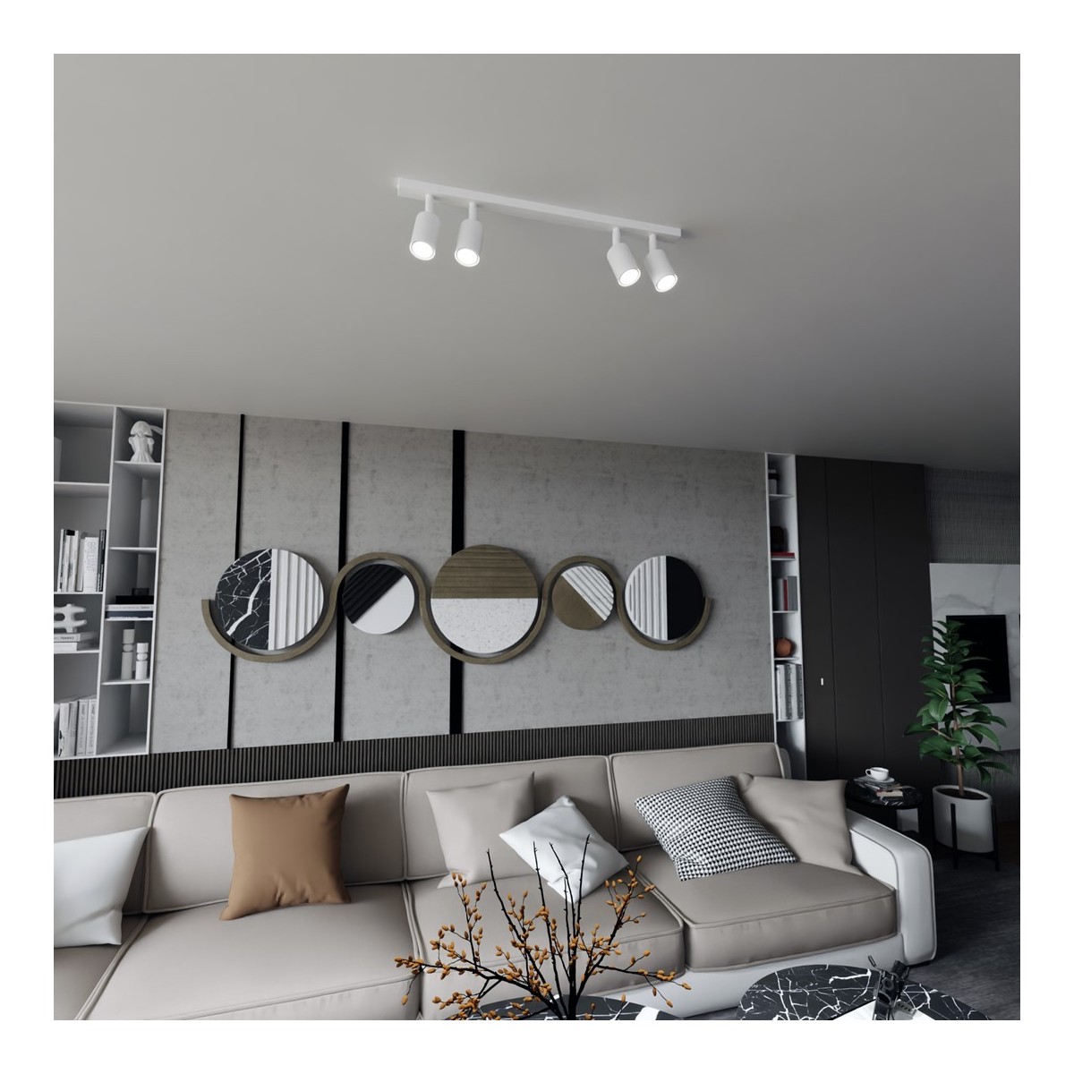 Emibig FLASH 4 WHITE EM1313/4 kolor czarny z kategorii lampy sufitowe