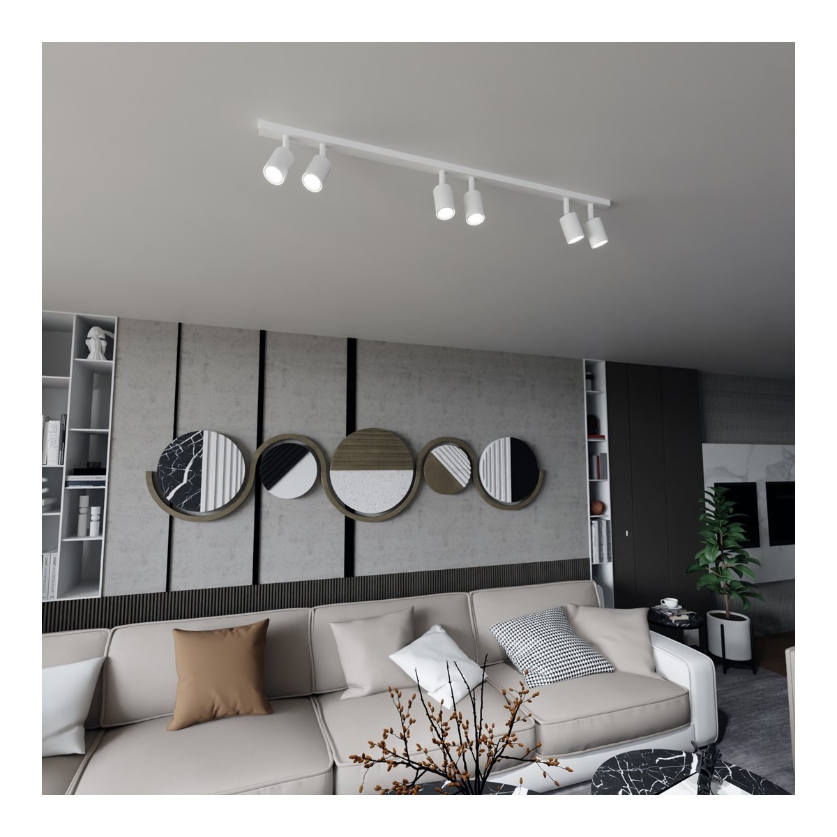 Emibig FLASH 6 WHITE EM1313/6 kolor czarny z kategorii lampy sufitowe