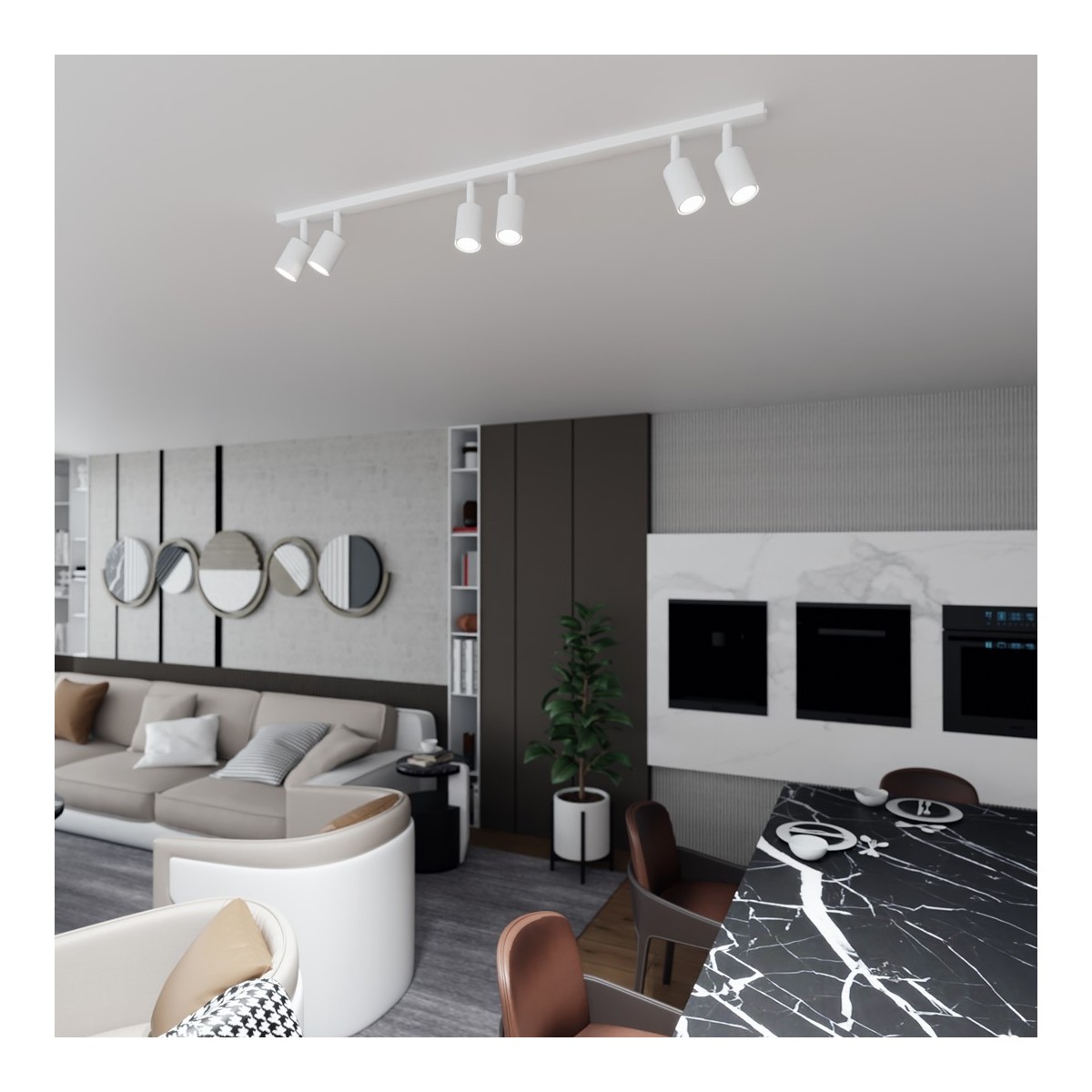 Emibig FLASH 6 WHITE EM1313/6 kolor czarny z kategorii lampy sufitowe