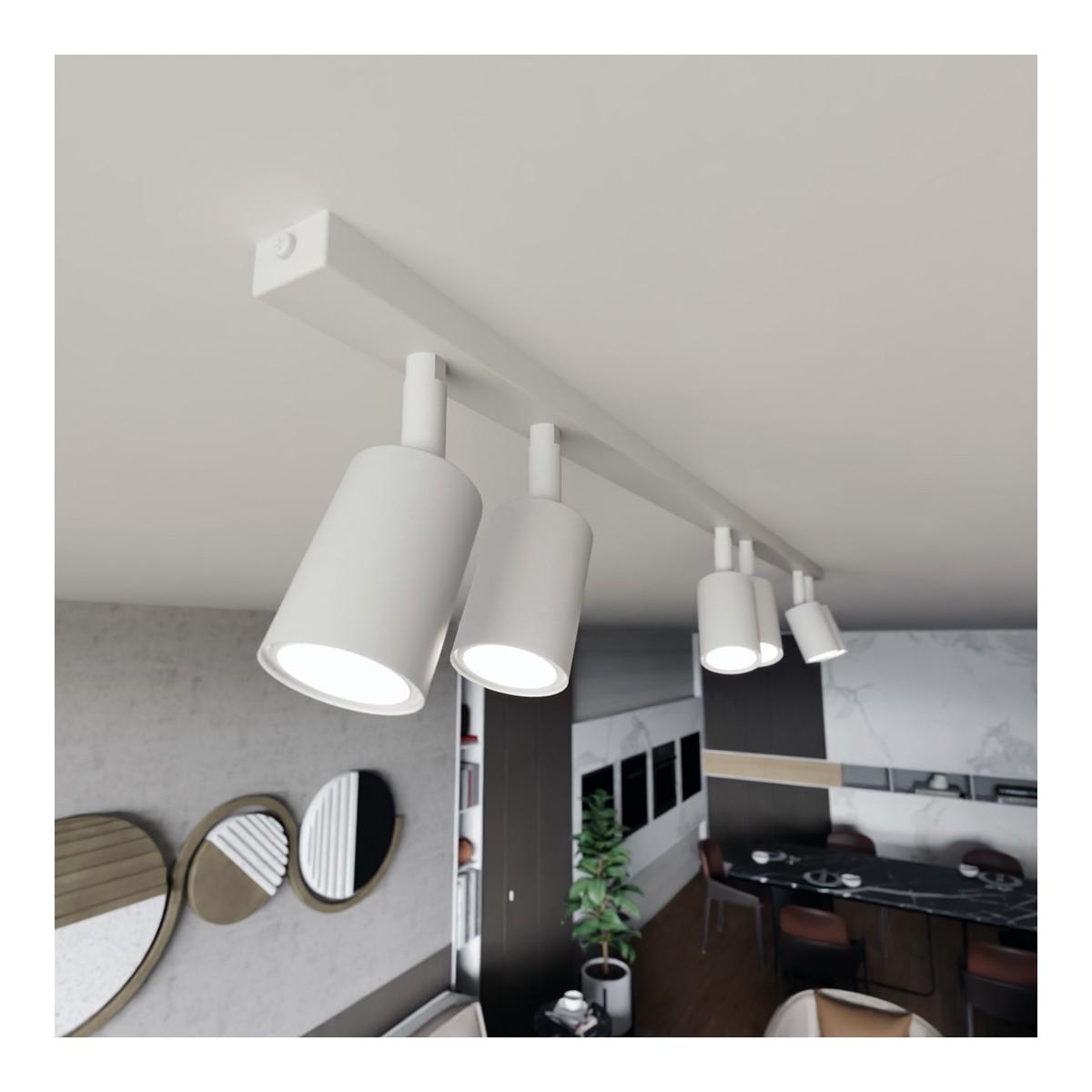 Emibig FLASH 6 WHITE EM1313/6 kolor czarny z kategorii lampy sufitowe