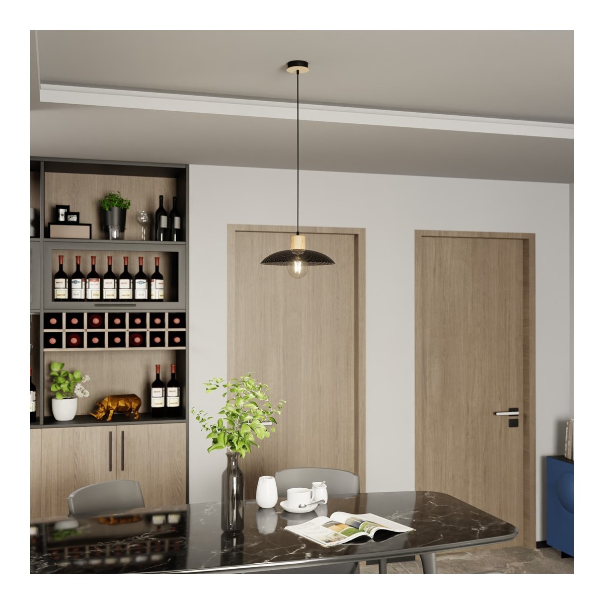 Emibig KOBE 1 BLACK EM1318/1 kolor czarny z kategorii lampy wiszące