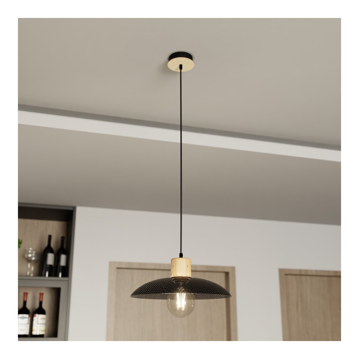 Emibig KOBE 1 BLACK EM1318/1 kolor czarny z kategorii lampy wiszące