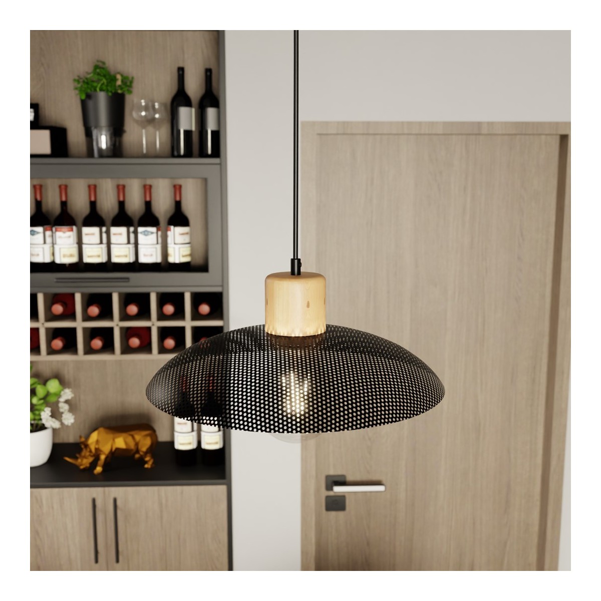 Emibig KOBE 1 BLACK EM1318/1 kolor czarny z kategorii lampy wiszące