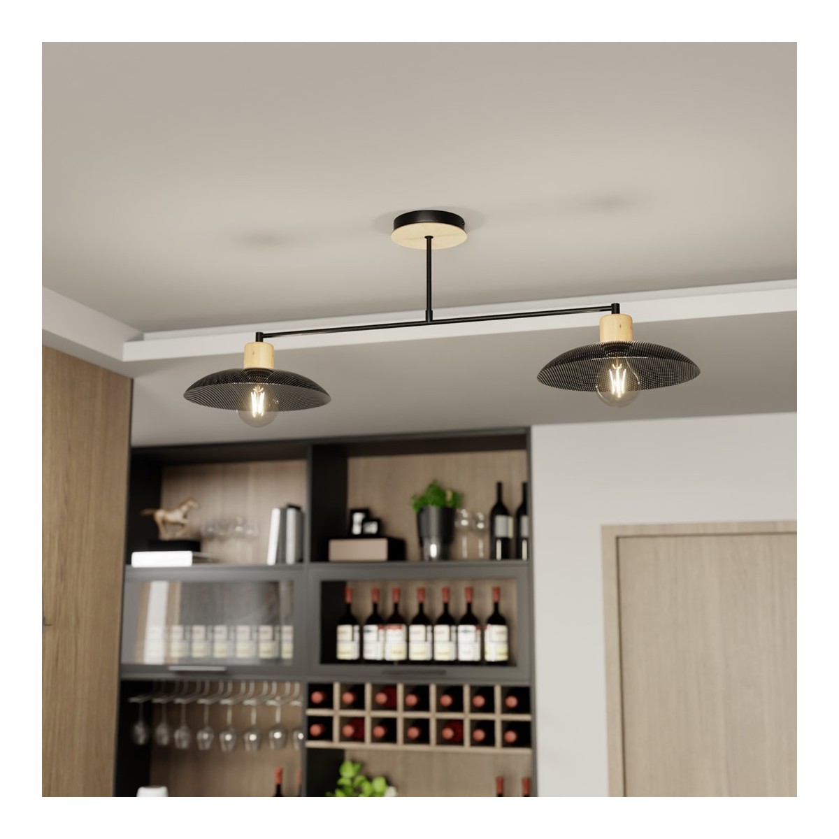 Emibig KOBE 2 BLACK EM1318/2 kolor czarny z kategorii lampy sufitowe