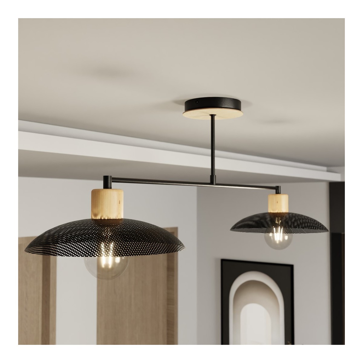 Emibig KOBE 2 BLACK EM1318/2 kolor czarny z kategorii lampy sufitowe