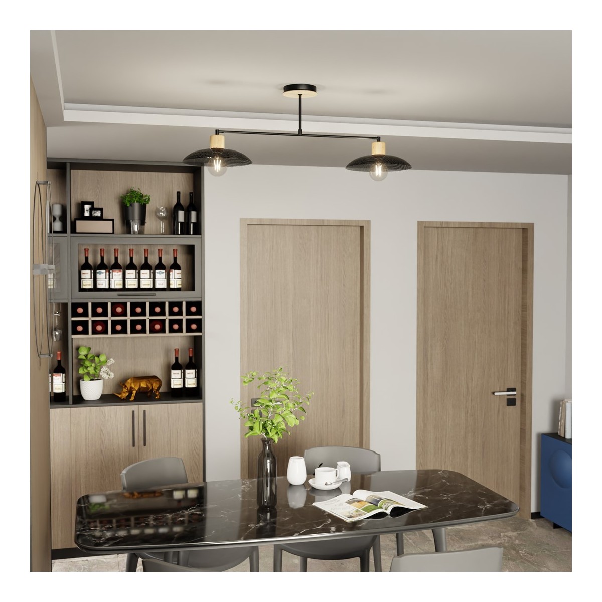 Emibig KOBE 2 BLACK EM1318/2 kolor czarny z kategorii lampy sufitowe