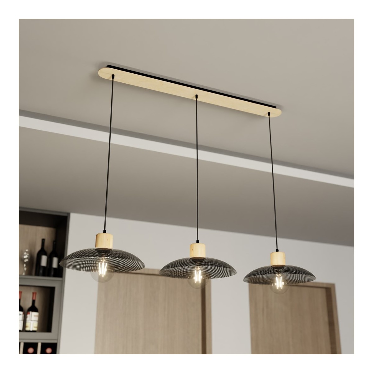 Emibig KOBE 3 BLACK EM1318/3 kolor czarny z kategorii lampy wiszące