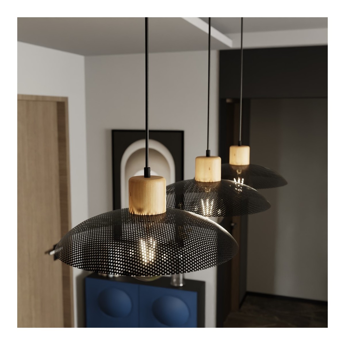 Emibig KOBE 3 BLACK EM1318/3 kolor czarny z kategorii lampy wiszące