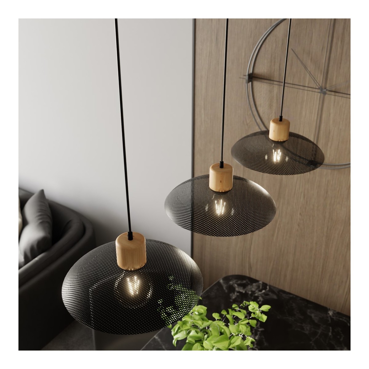 Emibig KOBE 3 BLACK EM1318/3 kolor czarny z kategorii lampy wiszące