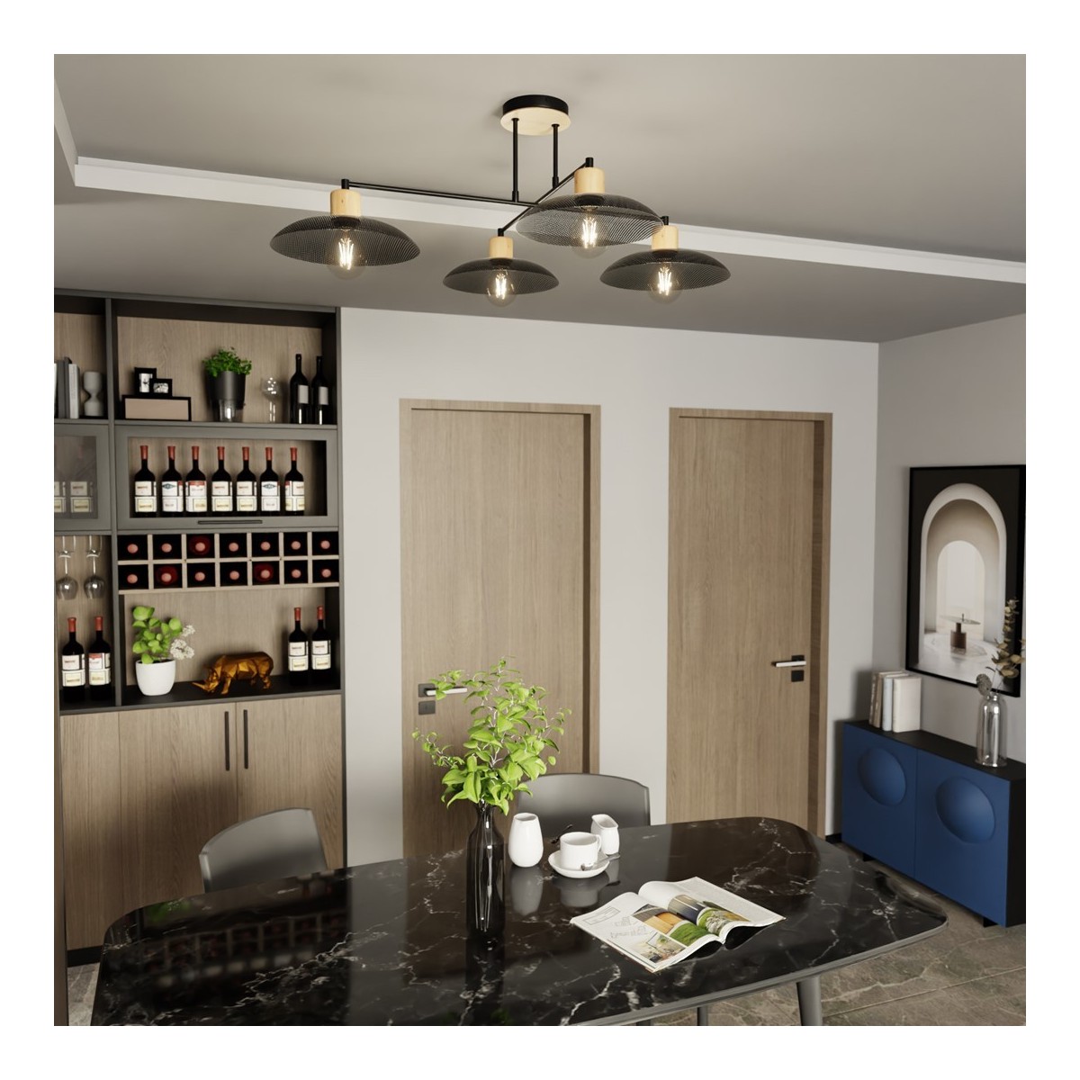 Emibig KOBE 4 BLACK EM1318/4 kolor czarny z kategorii lampy sufitowe