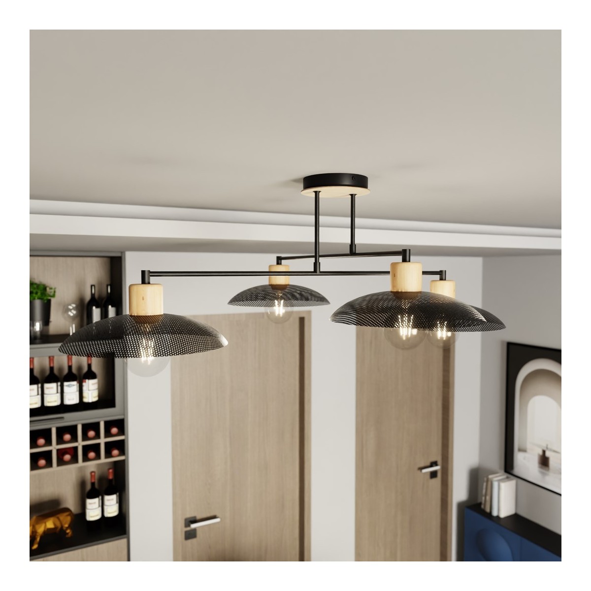 Emibig KOBE 4 BLACK EM1318/4 kolor czarny z kategorii lampy sufitowe