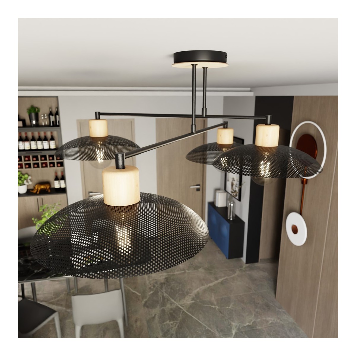 Emibig KOBE 4 BLACK EM1318/4 kolor czarny z kategorii lampy sufitowe