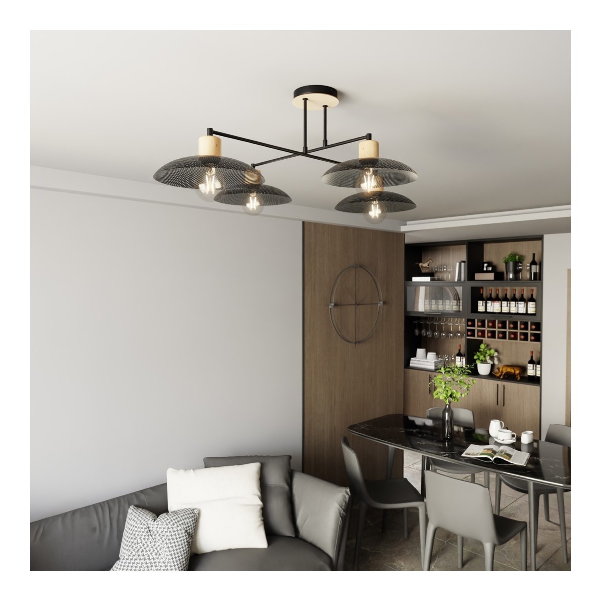 Emibig KOBE 4 BLACK EM1318/4 kolor czarny z kategorii lampy sufitowe