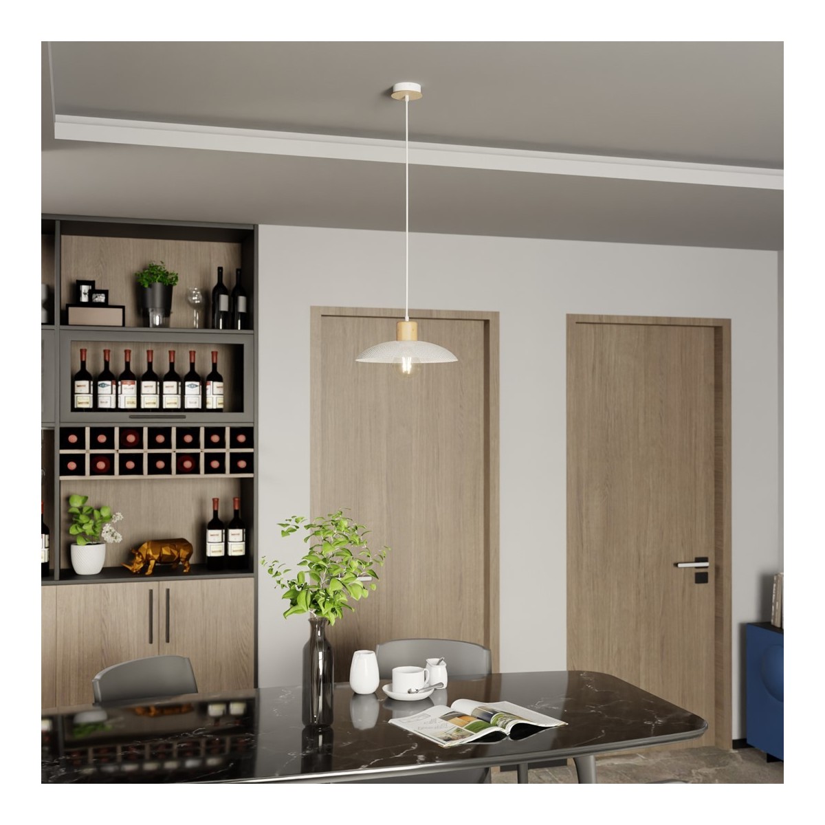 Emibig KOBE 1 WHITE EM1319/1 kolor biały z kategorii lampy wiszące