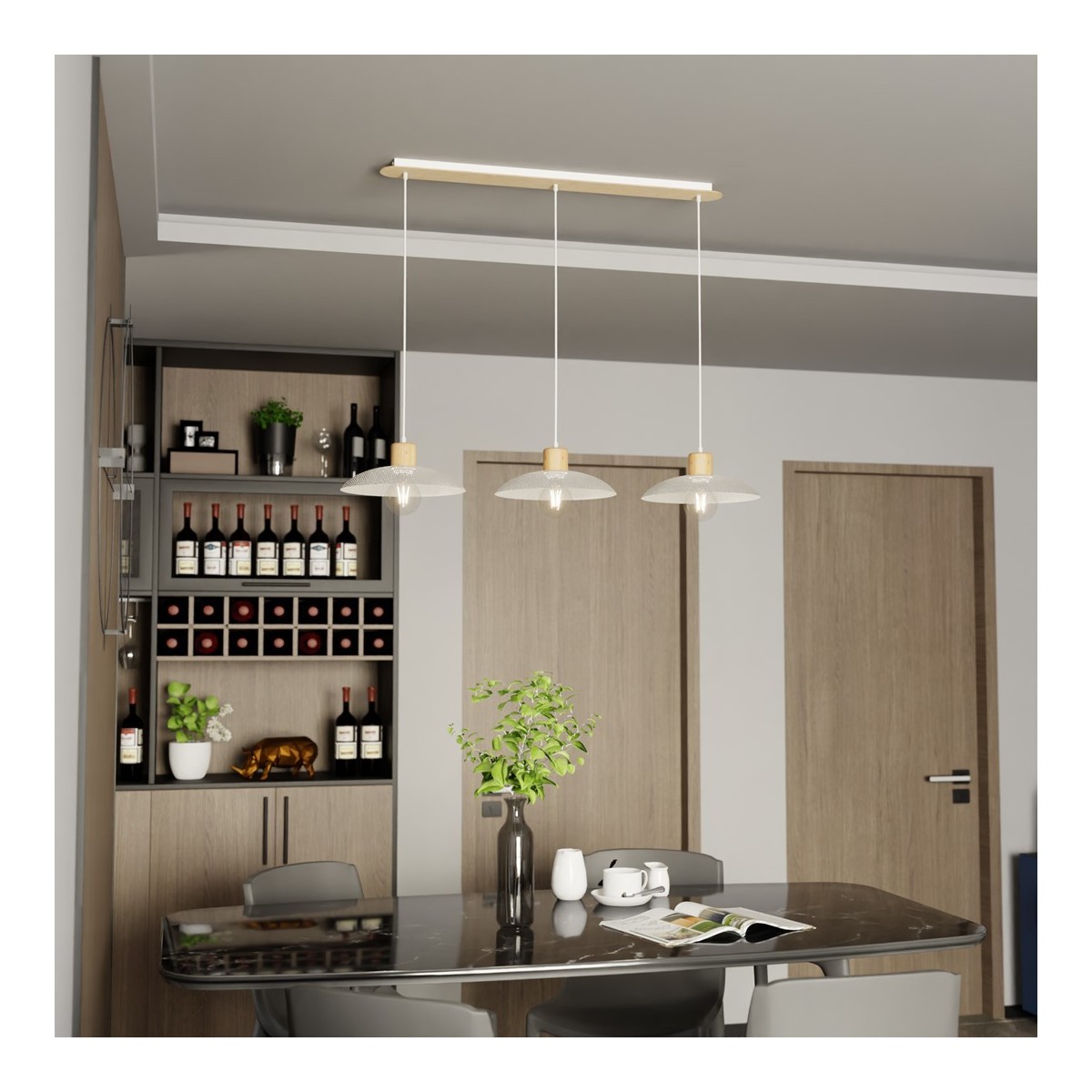 Emibig KOBE 3 WHITE EM1319/3 kolor biały z kategorii lampy wiszące