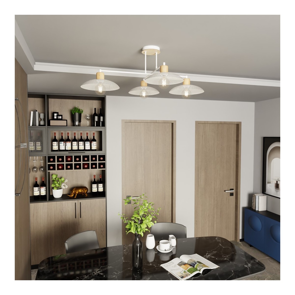 Emibig KOBE 4 WHITE EM1319/4 kolor biały z kategorii lampy sufitowe