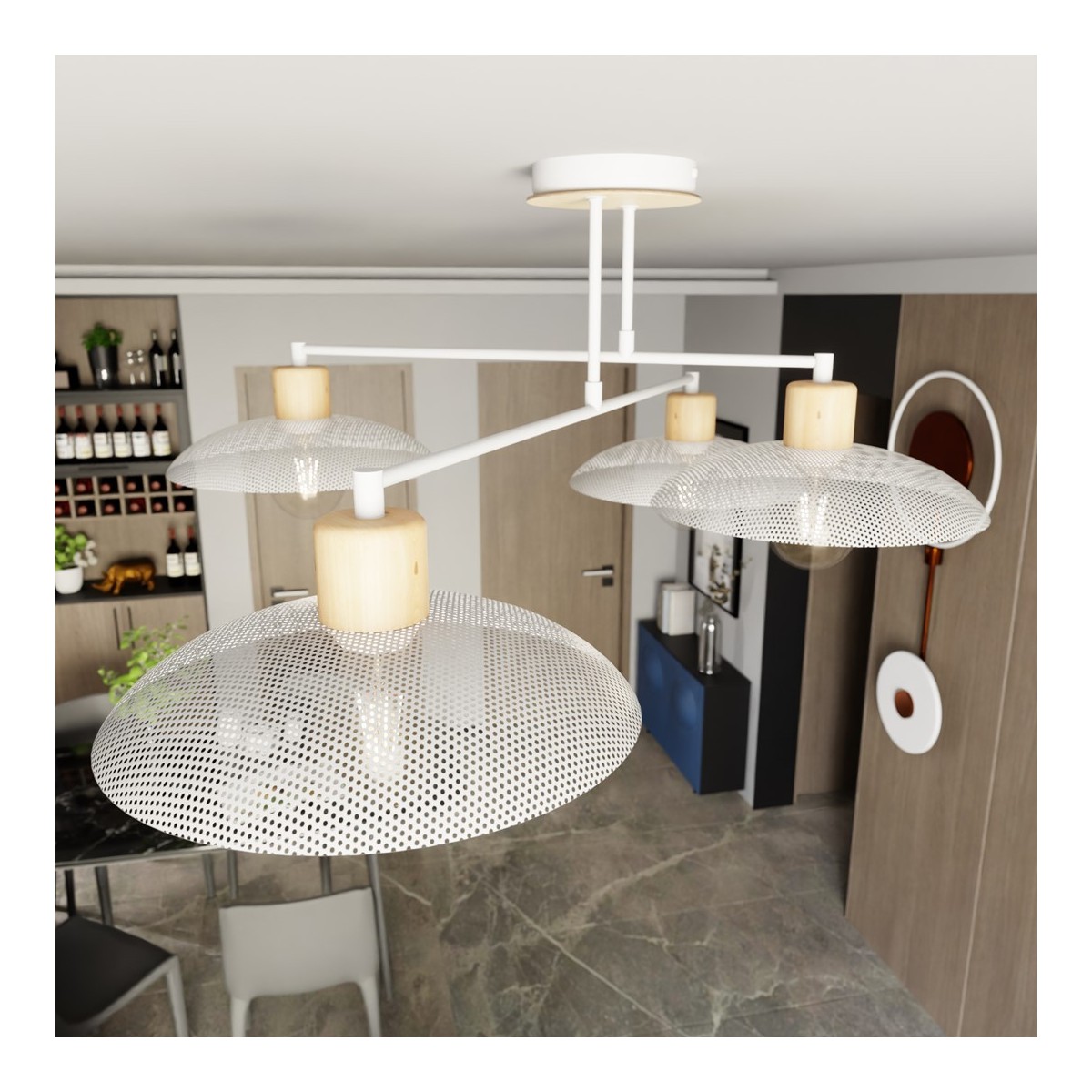 Emibig KOBE 4 WHITE EM1319/4 kolor biały z kategorii lampy sufitowe