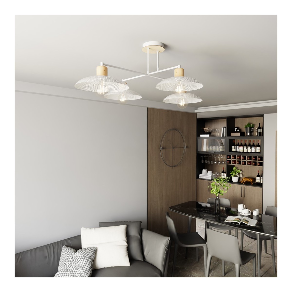 Emibig KOBE 4 WHITE EM1319/4 kolor biały z kategorii lampy sufitowe