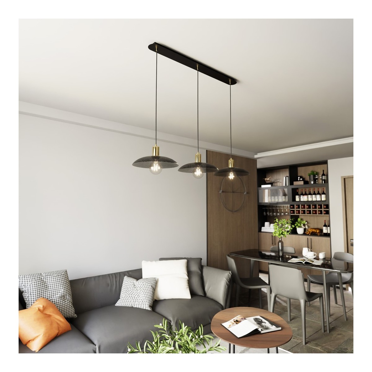 Emibig SPIRIT 3 BLACK EM1320/3 kolor czarny z kategorii lampy wiszące