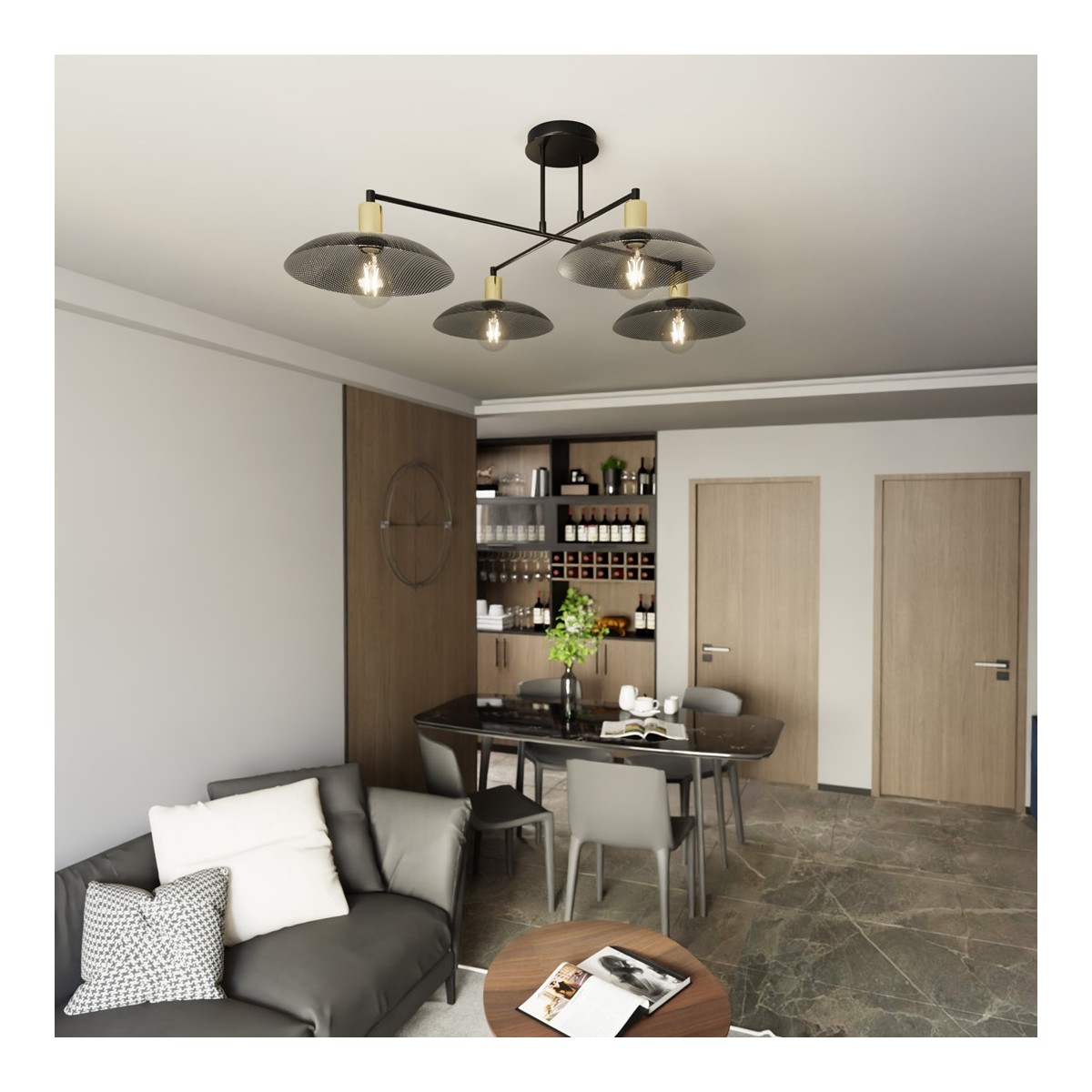 Emibig SPIRIT 4 BLACK EM1320/4 kolor czarny z kategorii lampy sufitowe