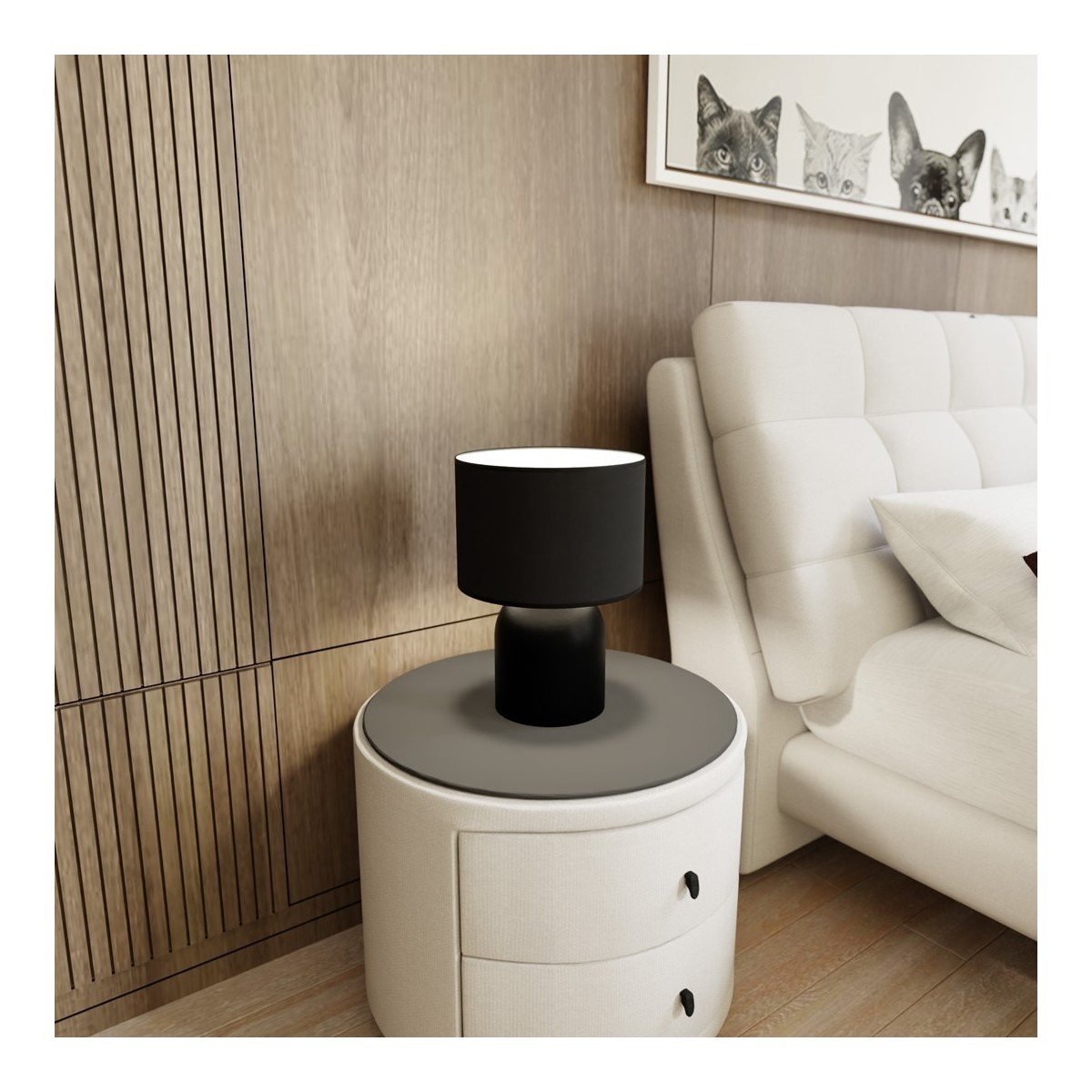 Emibig ASPEN LN1 BLACK/WHITE EM1322/LN1 kolor czarny z kategorii lampki biurkowe